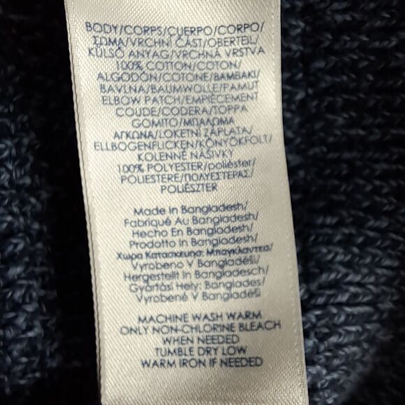 Chaps 3 Button Pullover Sweater Mens XL Brown Elbow Patches Preppy Office Casual - Picture 13 of 14